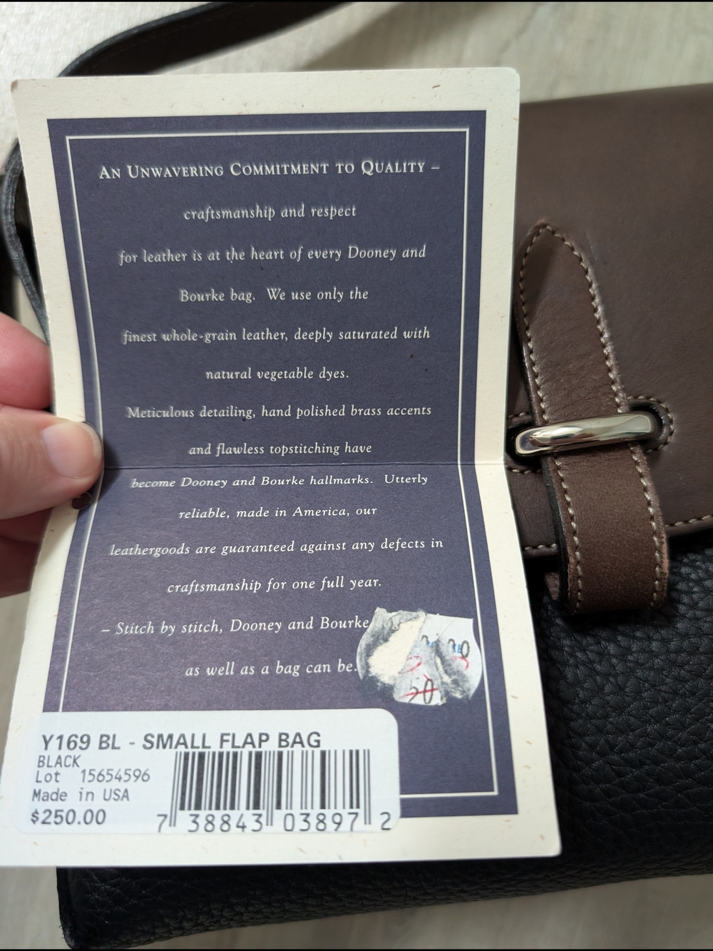 Dooney & Bourke Brown and Black Pebbled Leather Crossbody - Picture 14 of 14